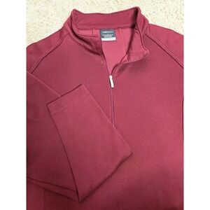 Nike Golf Sweater Mens Large L Red‎ Quarter Zip Pullover Long Sleeve Maroon Red